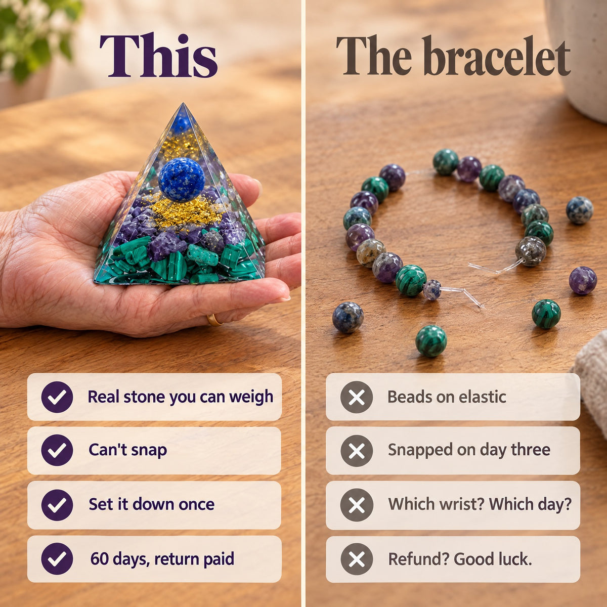 Real stone vs a bead bracelet