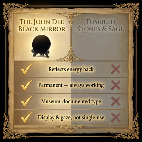 The John Dee Black Mirror — Obsidian Scrying & Protection Mirror