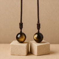 'Keiko' Golden Obsidian Pendant