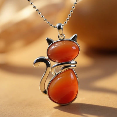 Cat Pendant in Natural Stone - SPIRAD