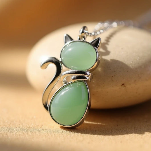 Cat Pendant in Natural Stone - SPIRAD