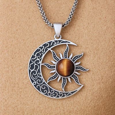 “Cosmic Balance Sun–Moon” Pendant in Tiger’s Eye - SPIRAD