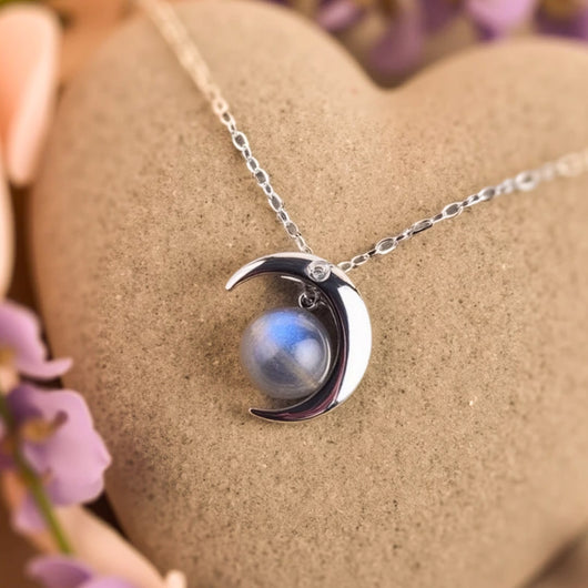 “Enchanted Moon” Pendant in Labradorite & Silver - SPIRAD