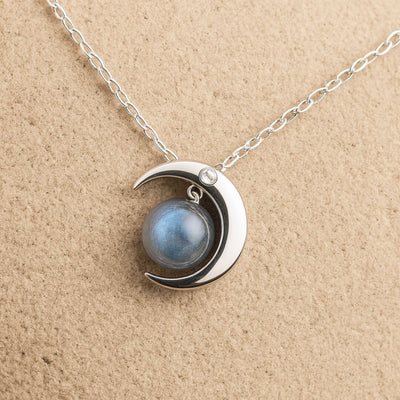 “Enchanted Moon” Pendant in Labradorite & Silver - SPIRAD