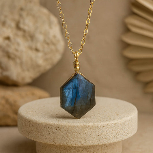 “Guardian Star” Pendant in Lapis Lazuli or Labradorite - SPIRAD