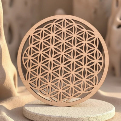 Harmonizing Flower of Life in Natural Wood - SPIRAD