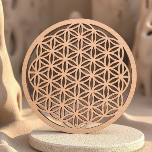 Harmonizing Flower of Life in Natural Wood - SPIRAD