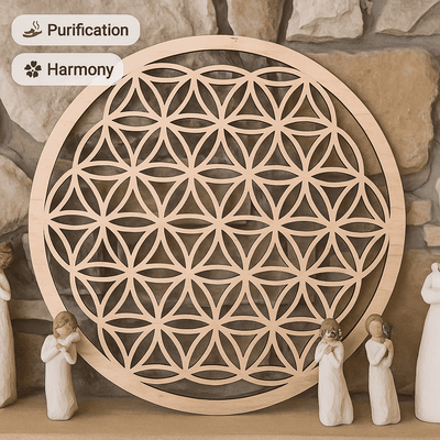 Harmonizing Flower of Life in Natural Wood - SPIRAD