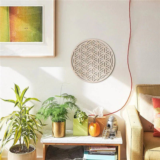 Harmonizing Flower of Life in Natural Wood - SPIRAD
