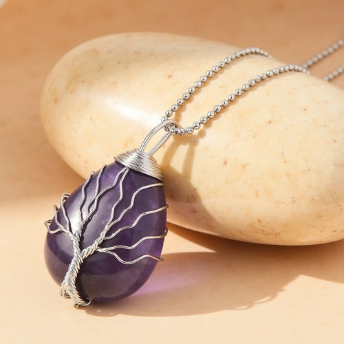 Healing Tree Pendant in Natural Stone