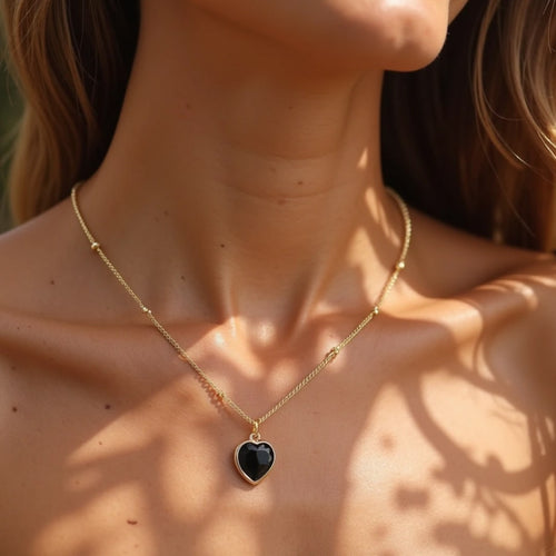 Heart Pendant in Natural Stone