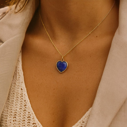 Heart Pendant in Natural Stone