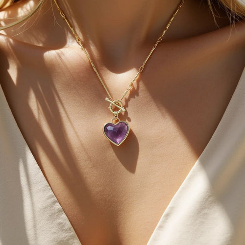 “Heart Serenity” Pendant in Natural Stones