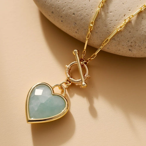 “Heart Serenity” Pendant in Natural Stones