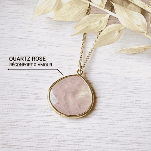 “Infinite Softness” Pendant in Rose Quartz