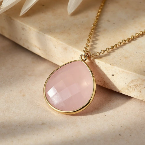 “Infinite Softness” Pendant in Rose Quartz