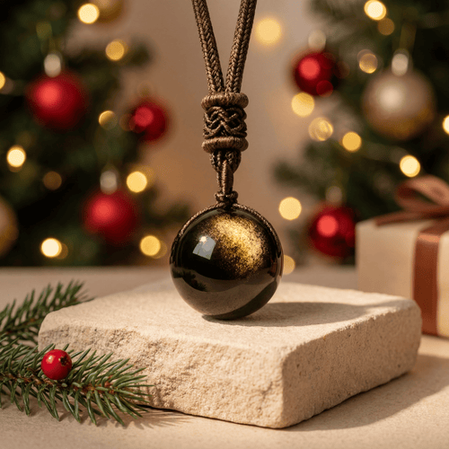 'Keiko' Golden Obsidian Pendant