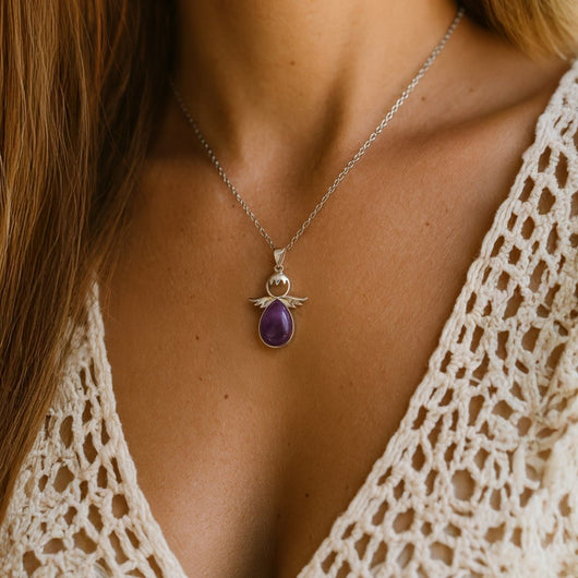 Little Angel Pendant with Natural Stone - SPIRAD