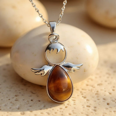 Little Angel Pendant with Natural Stone - SPIRAD