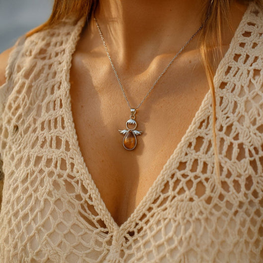 Little Angel Pendant with Natural Stone - SPIRAD