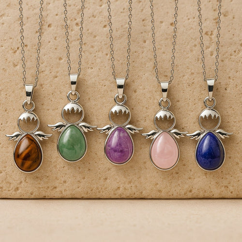 Little Angel Pendant with Natural Stone