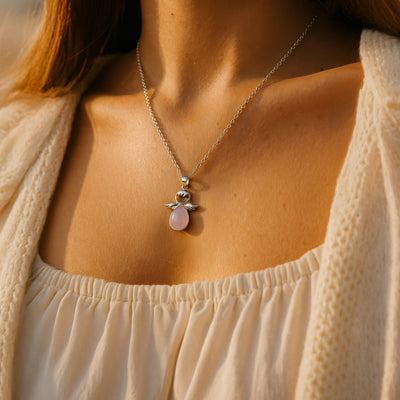 Little Angel Pendant with Natural Stone - SPIRAD