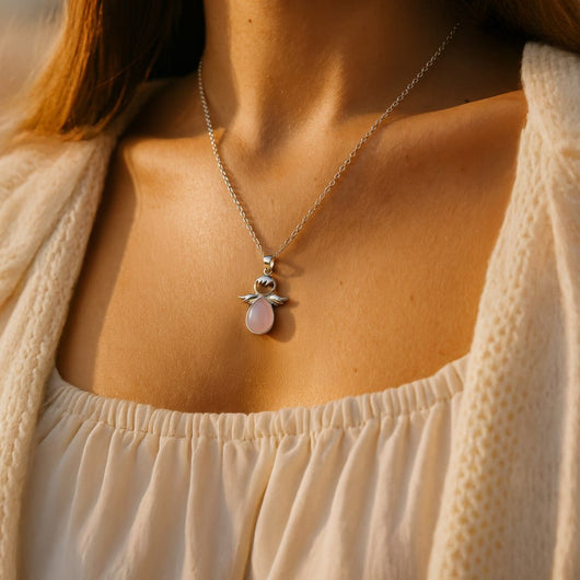 Little Angel Pendant with Natural Stone - SPIRAD