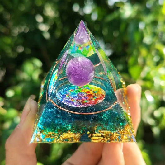 Natural Stone Orgonite Energy Pyramid - SPIRAD