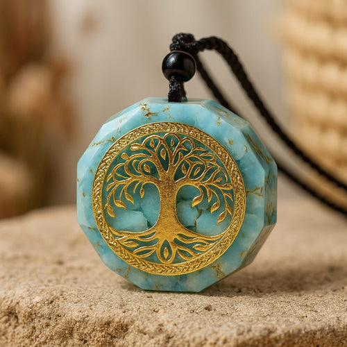 Orgonite Pendant “Anahata” in Turquoise
