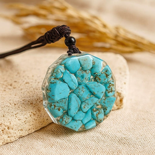 Orgonite Pendant “Anahata” in Turquoise