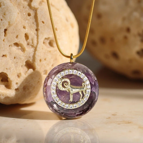 Orgonite Pendant “Astrological Sign” in Natural Stone