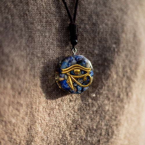 Orgonite Pendant Eye of Horus with Natural Stones