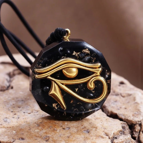 Orgonite Pendant Eye of Horus with Natural Stones