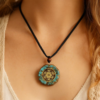 Orgonite Pendant Metatron in Turquoise - SPIRAD