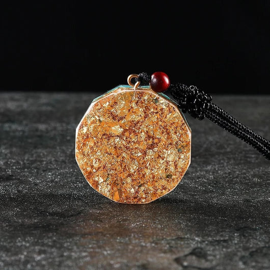 Orgonite Pendant “Metatron’s Power” in Obsidian & Garnet - SPIRAD