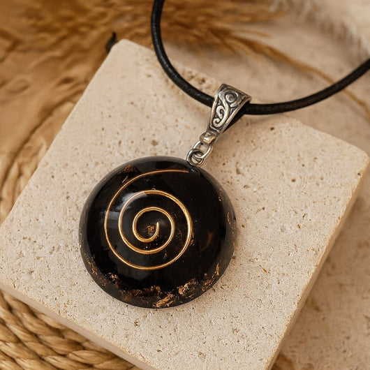 Orgonite Pendant “Protective Energies” in Black Obsidian - SPIRAD
