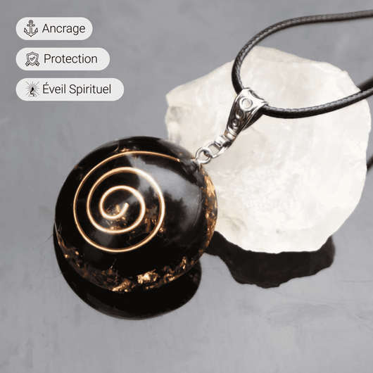 Orgonite Pendant “Protective Energies” in Black Obsidian - SPIRAD