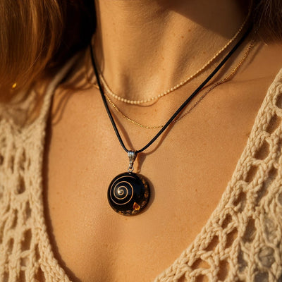 Orgonite Pendant “Protective Energies” in Black Obsidian - SPIRAD
