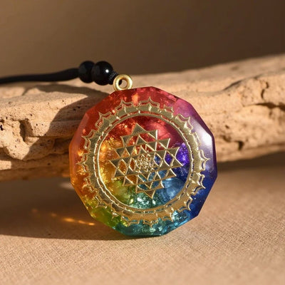 Orgonite Pendant “Sri Yantra – 7 Chakras” - SPIRAD