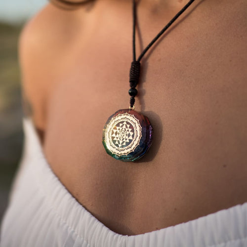 Orgonite Pendant “Sri Yantra – 7 Chakras”
