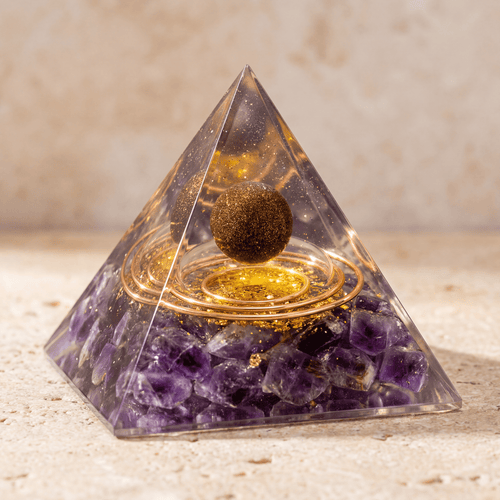 Orgonite Pyramid in Amethyst – Empath Protection & Mental Peace