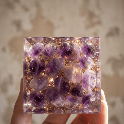 Orgonite Pyramid in Amethyst – Empath Protection & Mental Peace - SPIRAD
