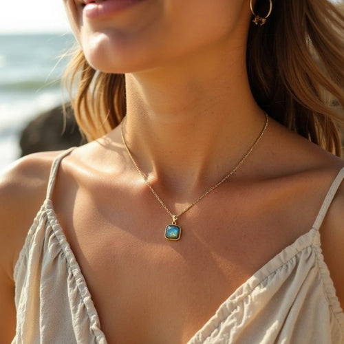 “Shield of Light” Pendant in Labradorite