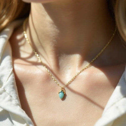 “Tear of Serenity” Pendant in Amazonite