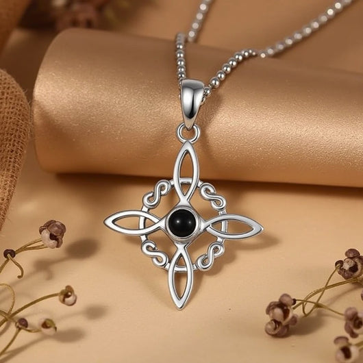 “Witch Protection” Pendant in Obsidian & Silver - SPIRAD